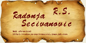 Radonja Sečivanović vizit kartica